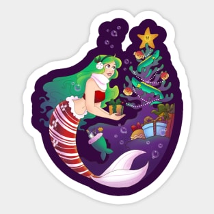 Mermaid Christmas no background Sticker